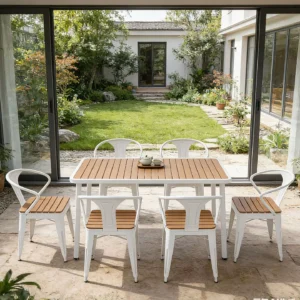 Wood+Plastic Dining Table - image 5