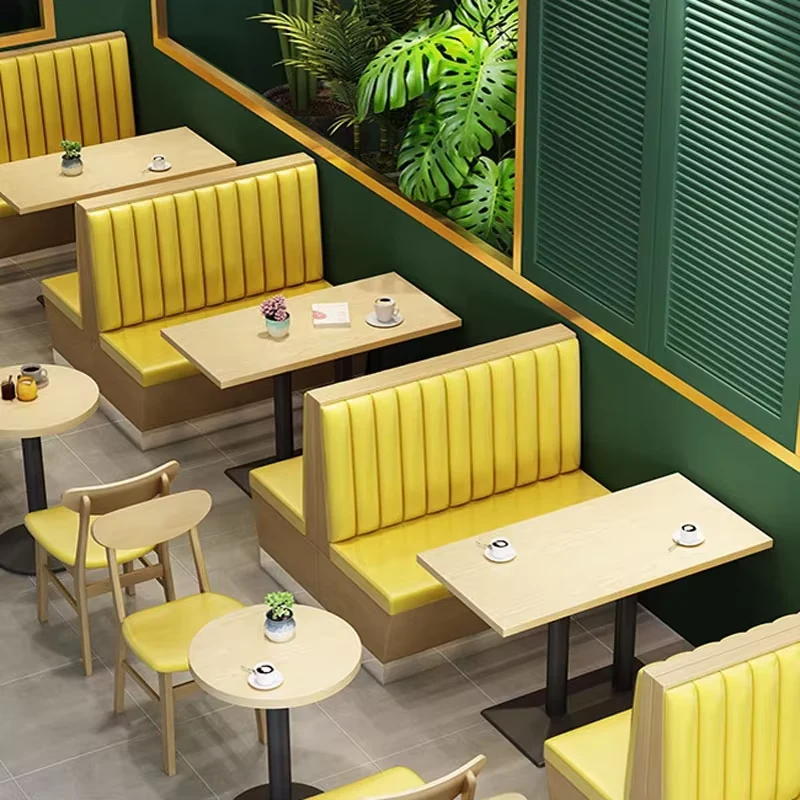 Marble-Top Minimalist Booth Seating