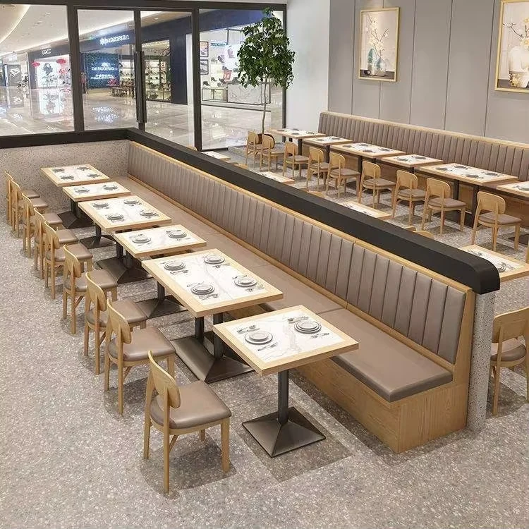 Marble-Top Leather Booth Seating