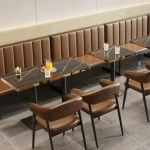 Marble-Top Wood Booth Seating - image 2