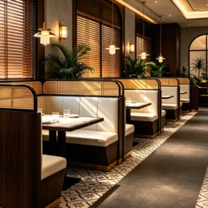 Midcentury Wood Booth Seating - image 2