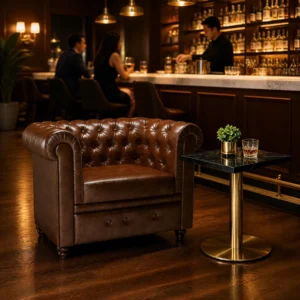 Tufted Leather Lounge Sofa - image 1