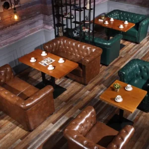 Tufted Leather Lounge Sofa - image 2