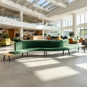 Modular Curved Fabric Lounge Sofa - image 1