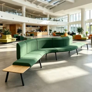 Modular Curved Fabric Lounge Sofa - image 2