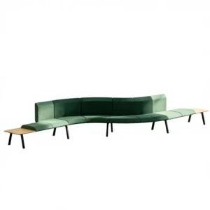 Modular Curved Fabric Lounge Sofa - image 5