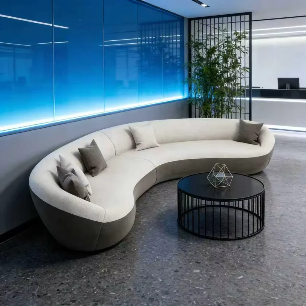 Curved Fabric Lounge Sofa