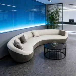 Curved Fabric Lounge Sofa - image 1
