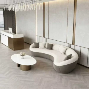 Curved Fabric Lounge Sofa - image 3