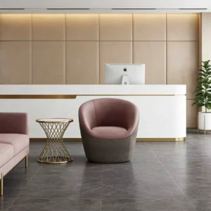 Curved Fabric Lounge Chair - image 3