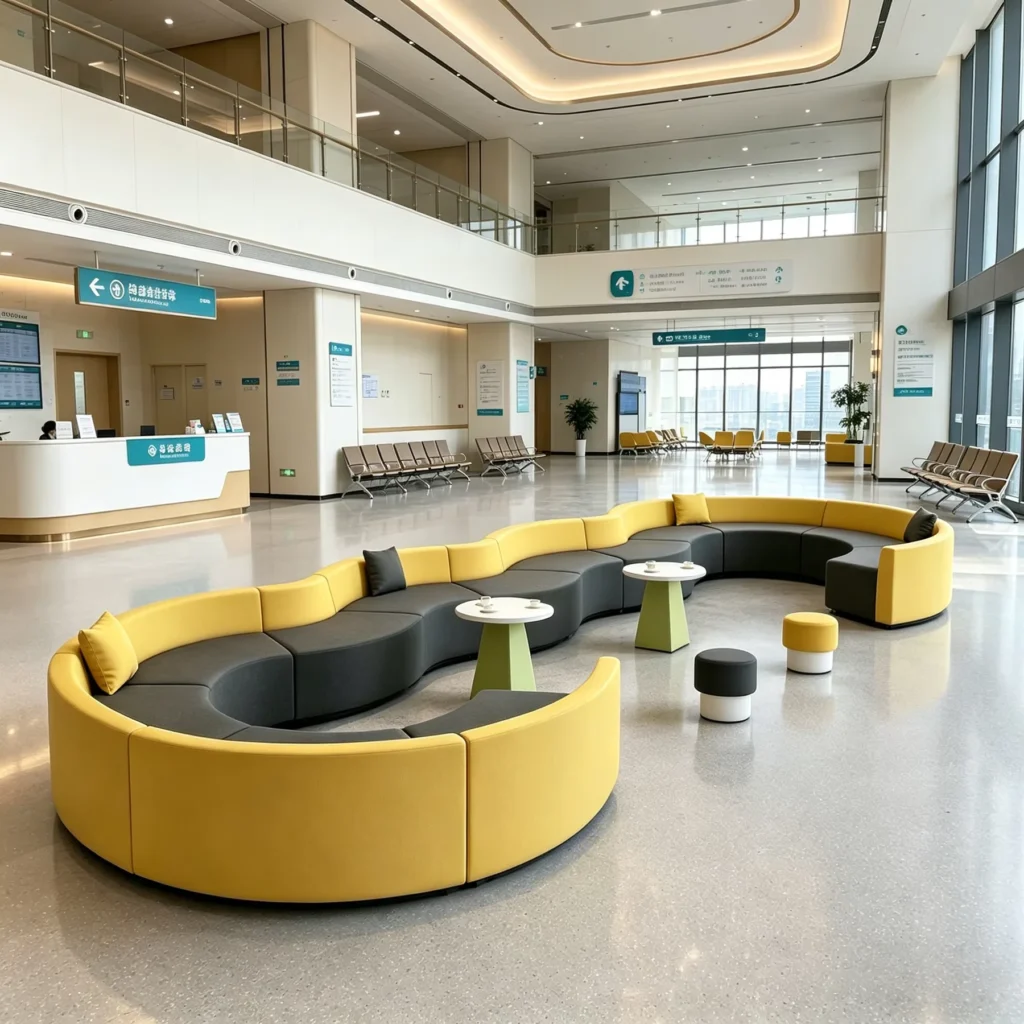 Modular Curved Fabric Lounge Sofa