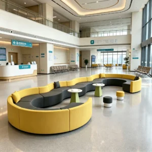 Modular Curved Fabric Lounge Sofa - image 1