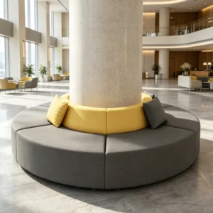 Modular Curved Fabric Lounge Sofa - image 2