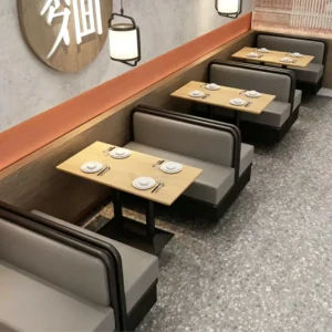 Wood+Leather Dining Table - image 1