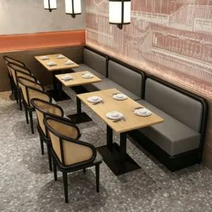 Wood+Leather Dining Table - image 5