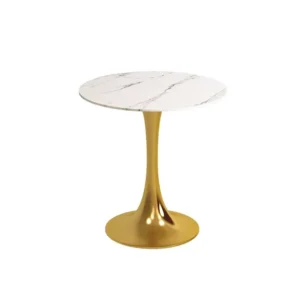 Marble-Top Metal Dining Table - image 3