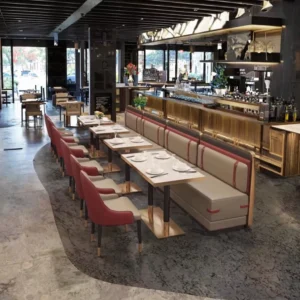 Marble-Top Stainless Steel Dining Table - image 2