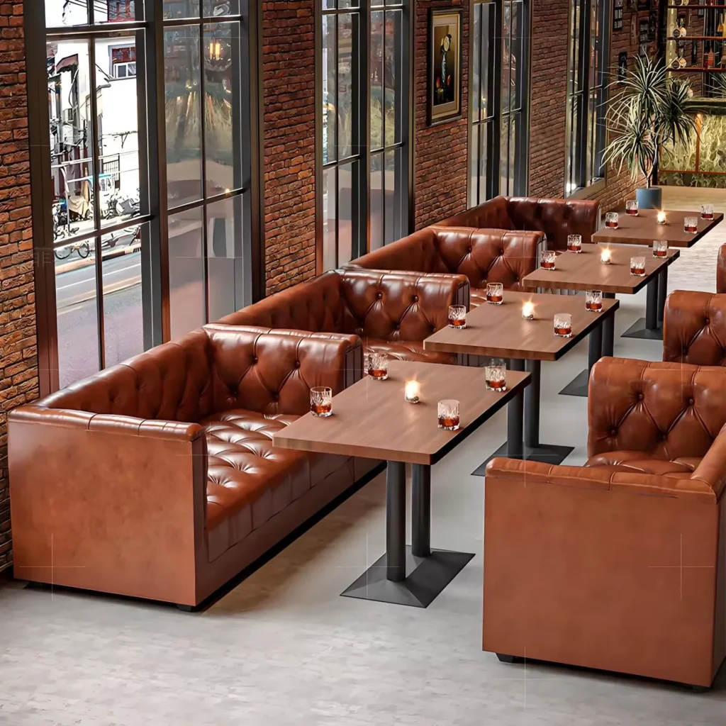 Chesterfield Wood Booth Seating