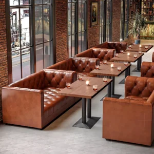Chesterfield Wood Booth Seating - image 1