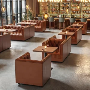 Chesterfield Wood Booth Seating - image 2