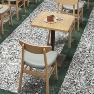 Marble-Top Wood Dining Table - image 1