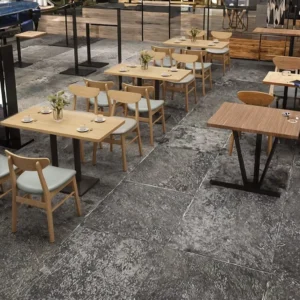 Marble-Top Wood Dining Table - image 3