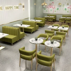 Marble-Top Metal Booth Seating - image 3