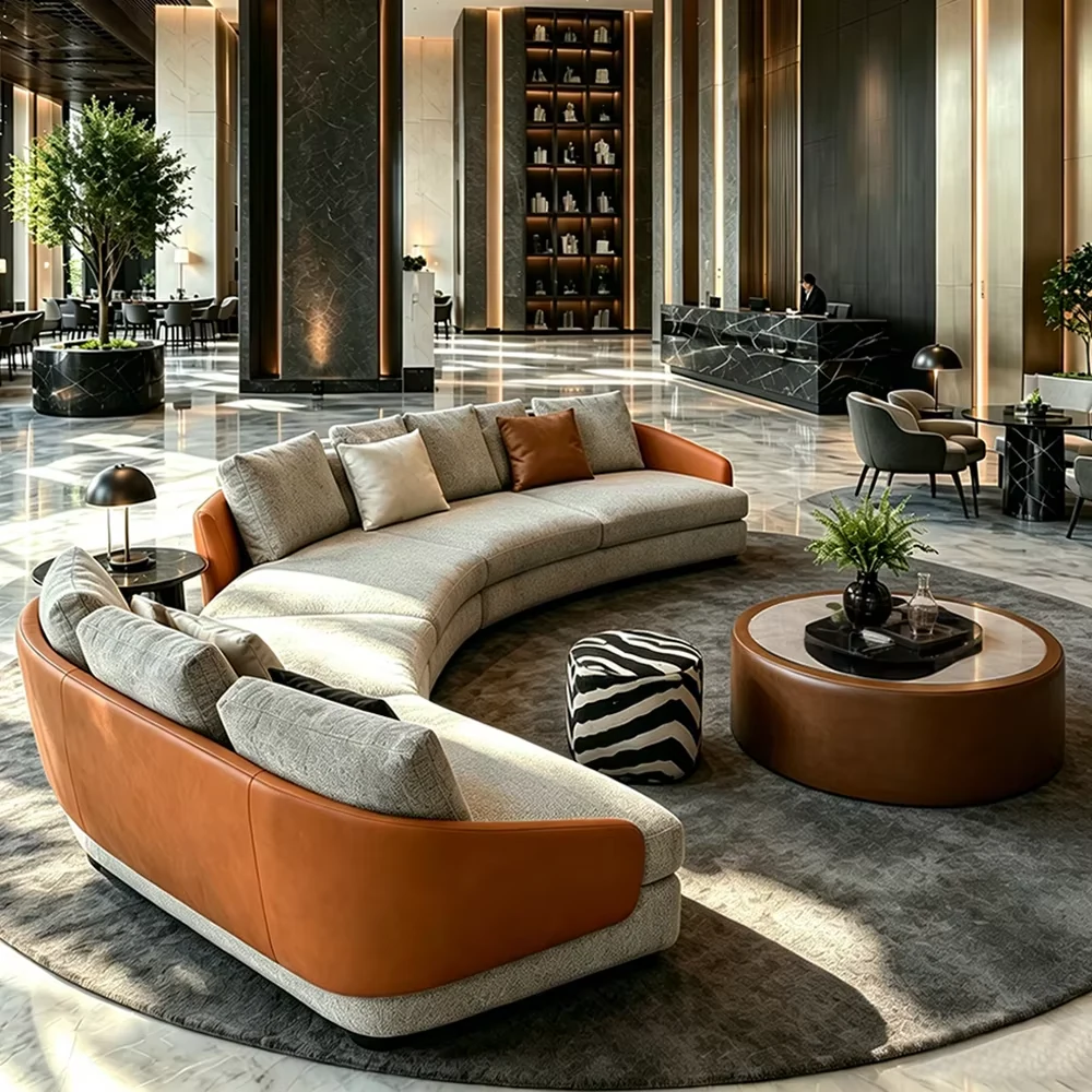 Modular American Style Fabric Lounge Sofa