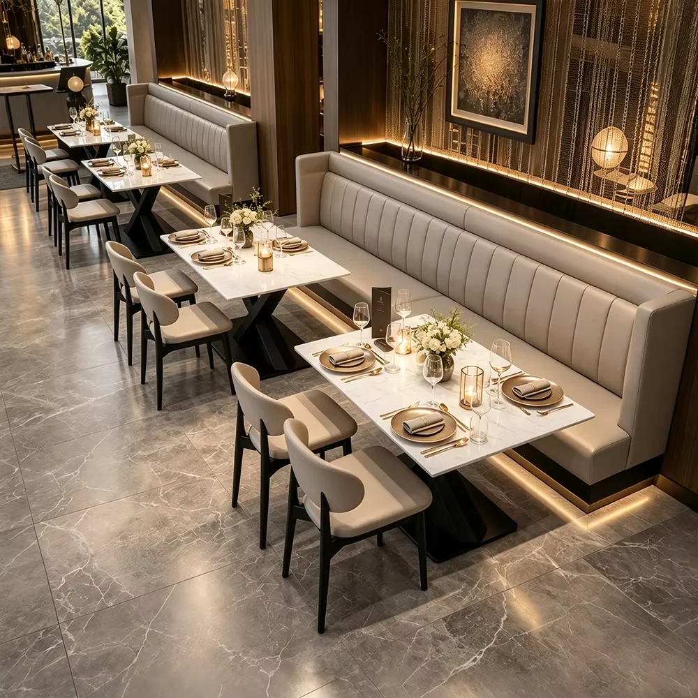 Marble-Top Booth Seating