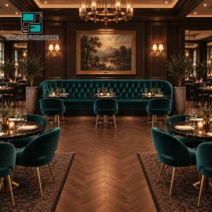Button-Tufted Fabric Booth Seating - image 2