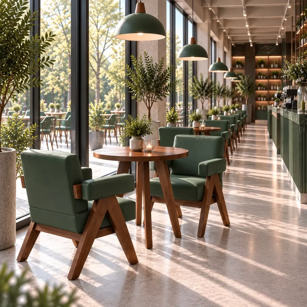 Restaurant Midcentury Leather Commercial Furniture Set