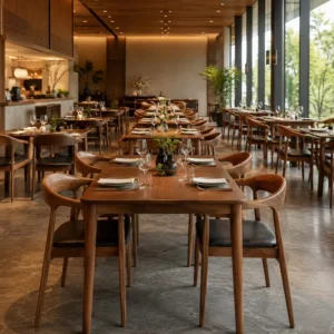 Curved Wood Dining Table - image 2