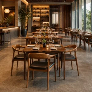 Curved Wood Dining Table - image 3