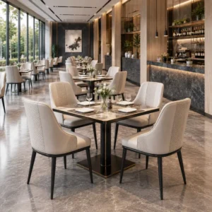 Marble-Top Leather Dining Chair - image 1