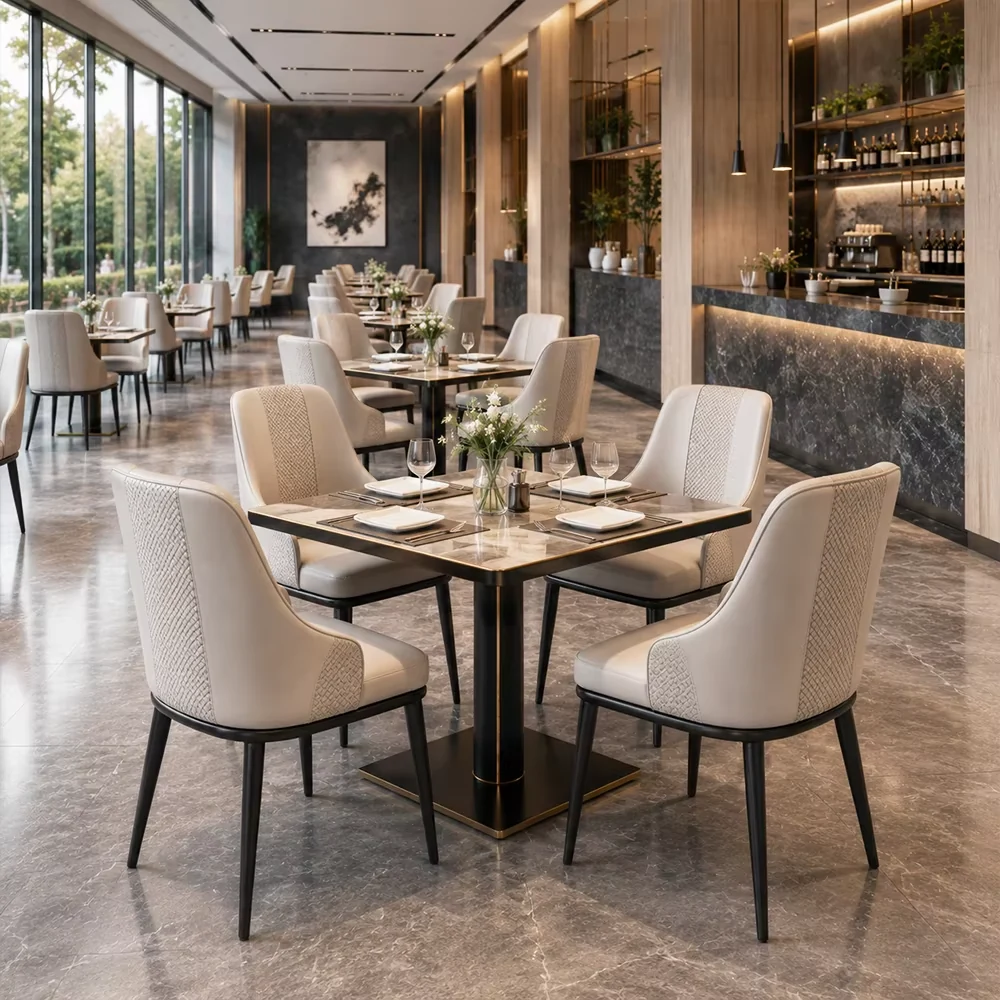 Marble-Top Leather Dining Chair