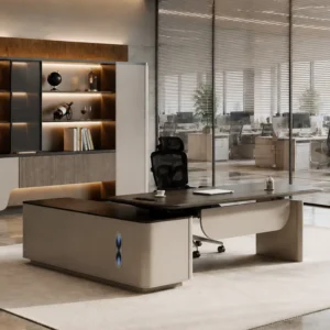 L-Shaped Wood Workstation - image 4
