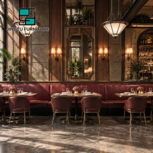 Channel-Tufted Leather Booth Seating - image 3