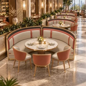 Marble-Top Leather Booth Seating - image 3