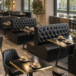 Tufted High-Back Leather Booth Seating - image 1