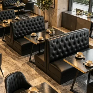 Tufted High-Back Leather Booth Seating - image 5