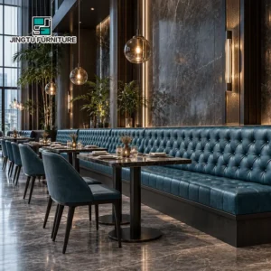 Button-Tufted Leather Booth Seating - image 3