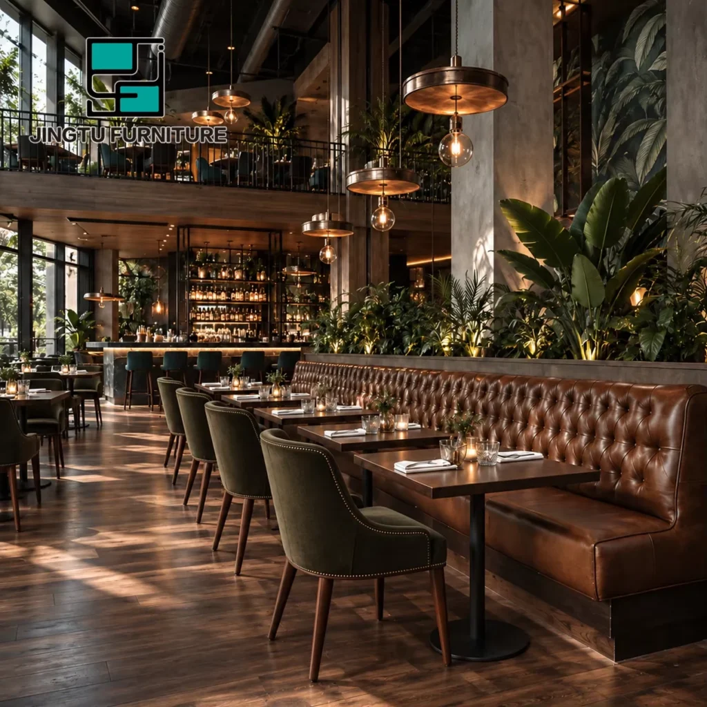 Tufted Leather Booth Seating