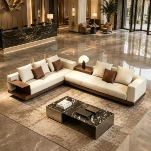 L-Shaped Leather Lounge Sofa - image 5
