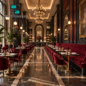 Button-Tufted Fabric Booth Seating - image 3