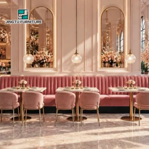 Channel-Tufted Fabric Booth Seating - image 2