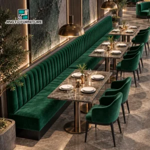 Channel-Tufted Fabric Booth Seating - image 1