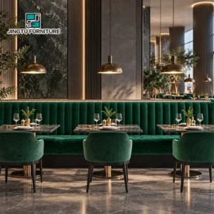 Channel-Tufted Fabric Booth Seating - image 2