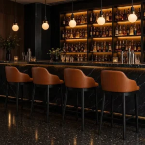 Curved Solid Wood Bar Stool - image 1