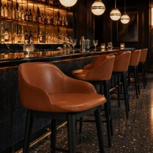 Curved Solid Wood Bar Stool - image 6