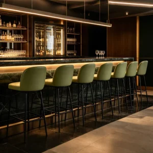 Curved Leather Bar Stool - image 7